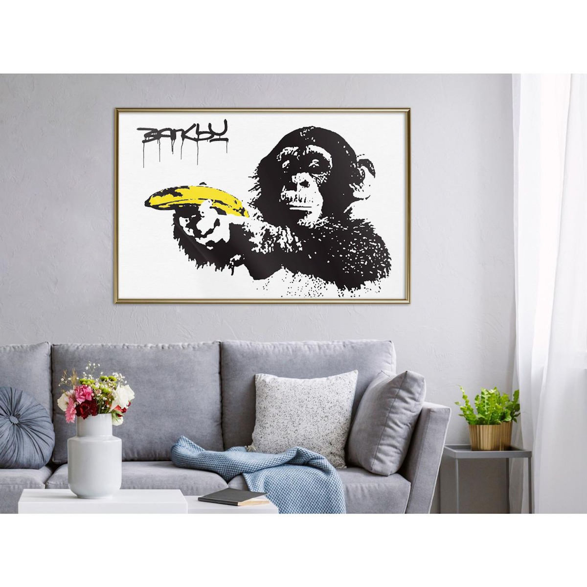 Paris Prix Affiche Murale Encadrée  Banksy Banana Gun I