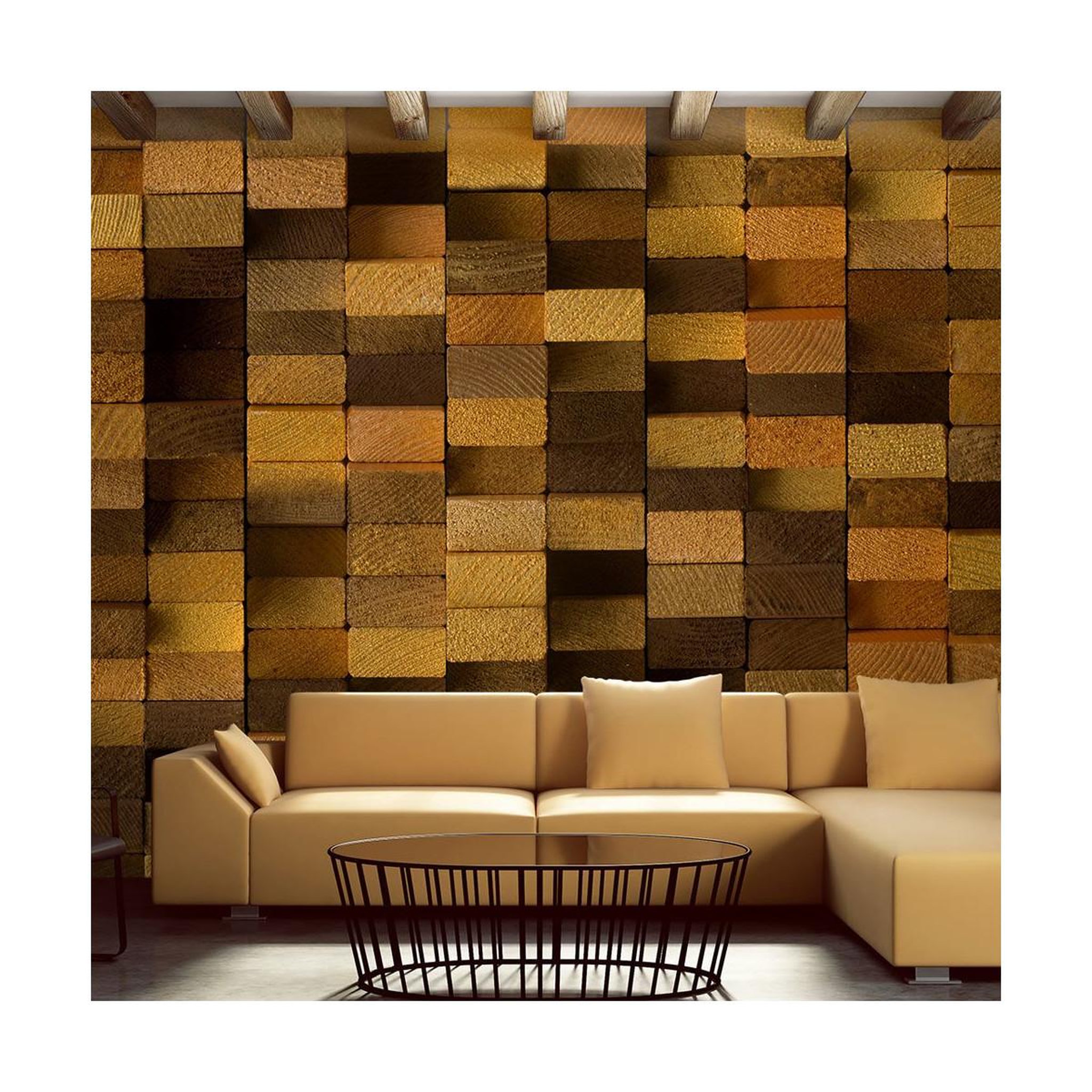 Paris Prix Papier peint  wooden wall  50x1000cm
