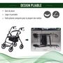 Voir la diapositive 4 : HOMCOM HOMCOM Déambulateur 4 roues - déambulateur pliable léger - assise + dossier rembourré  - poignées ergonomiques, freins à main - panier rangement - cale-pied - métal noir