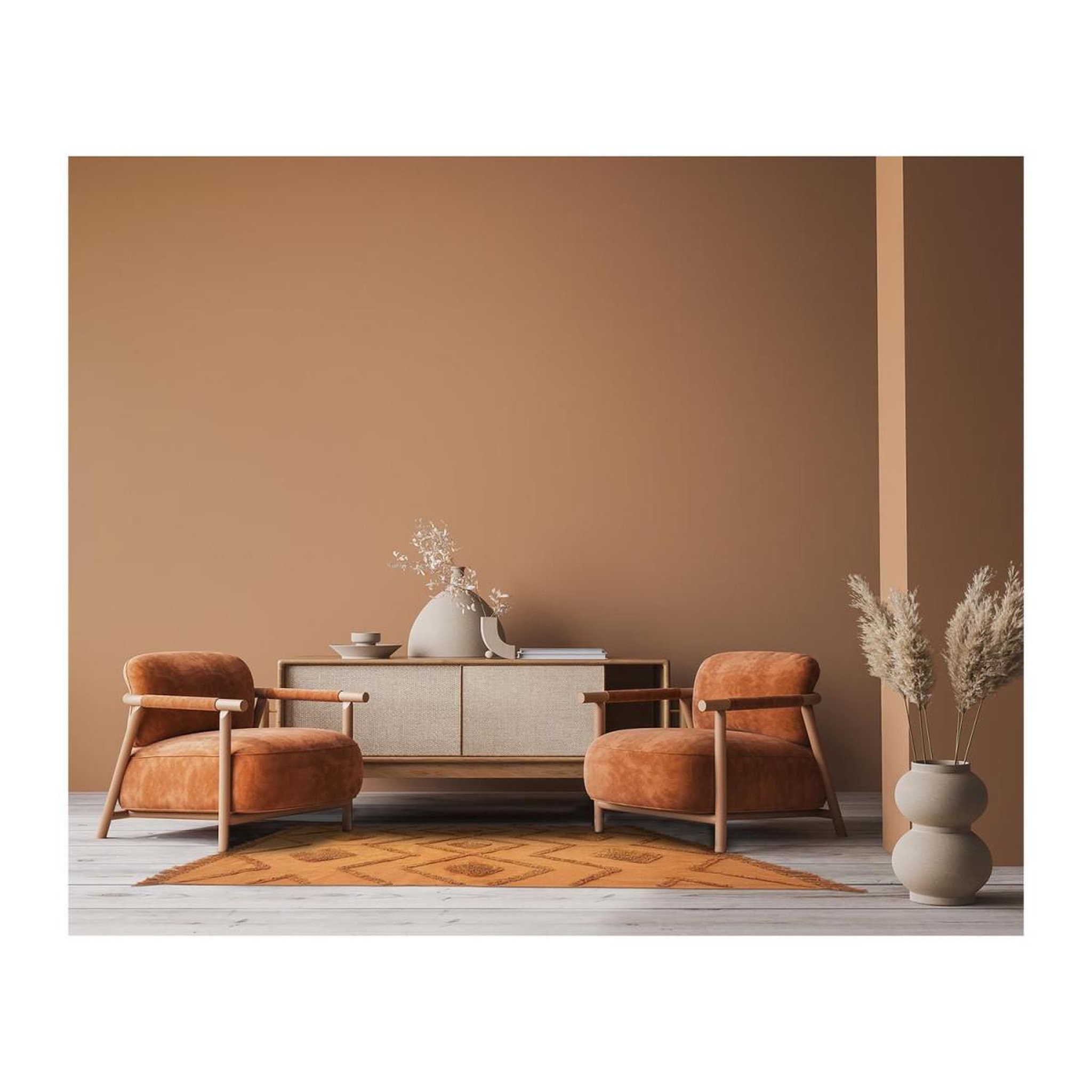 Voir la diapositive 3 : The Home Deco Factory Tapis déco tufté  ethnique  120x170cm terracotta