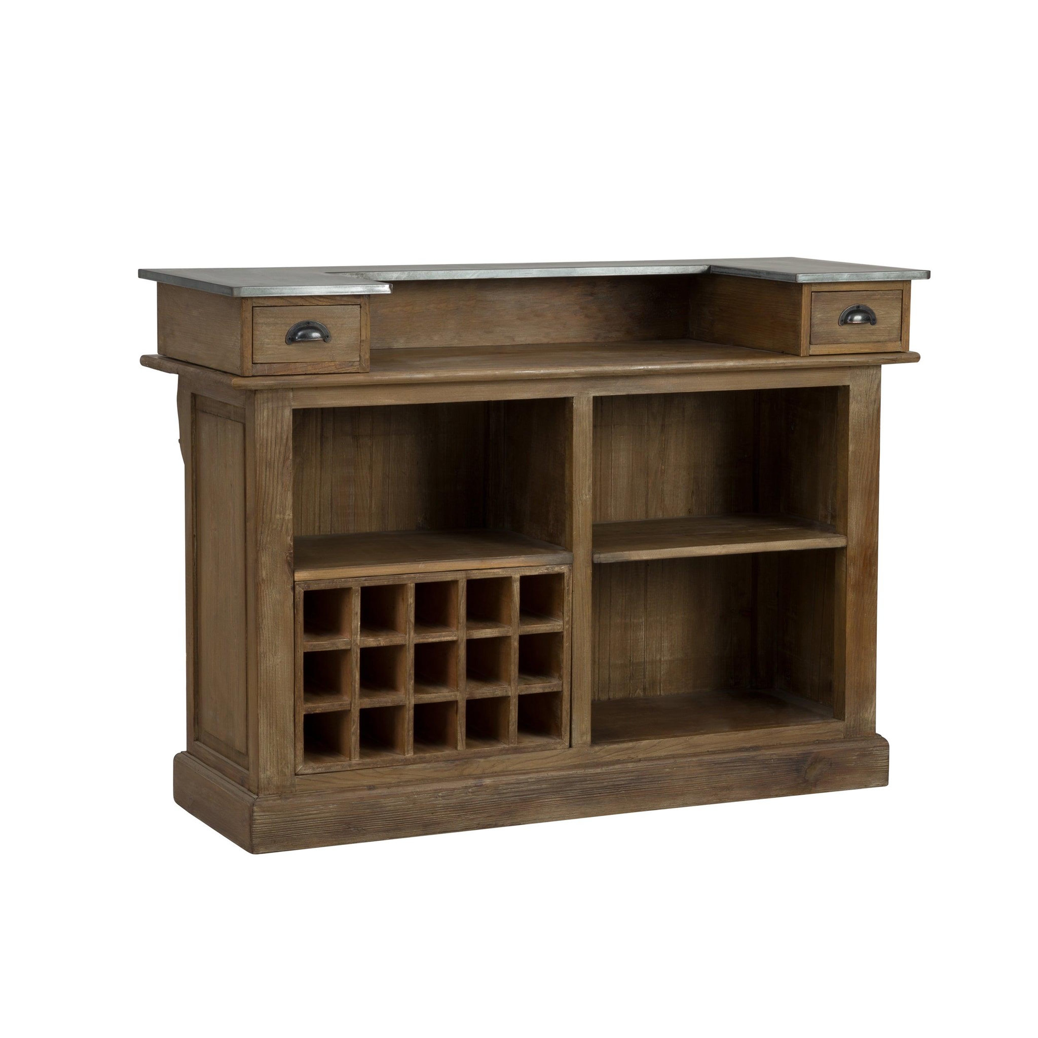 Voir la diapositive 5 : MAISON PAVANE Meuble de bar en bois de cèdre recyclé et métal-Spritz