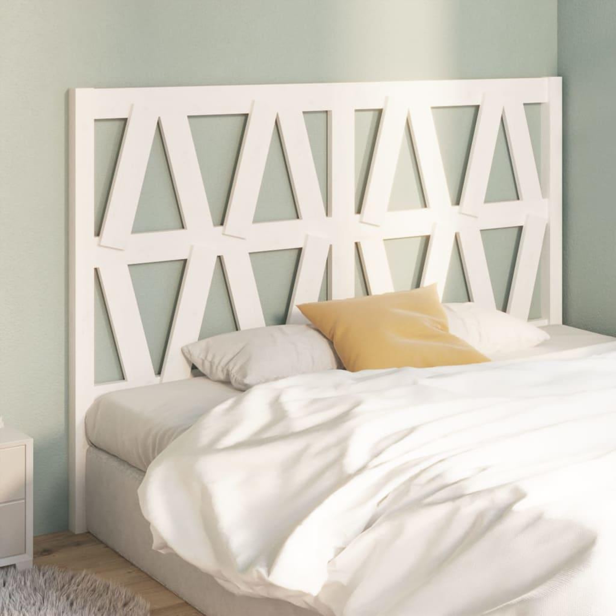 Voir la diapositive 4 : VIDAXL Tete de lit Blanc 146x4x100 cm Bois massif de pin