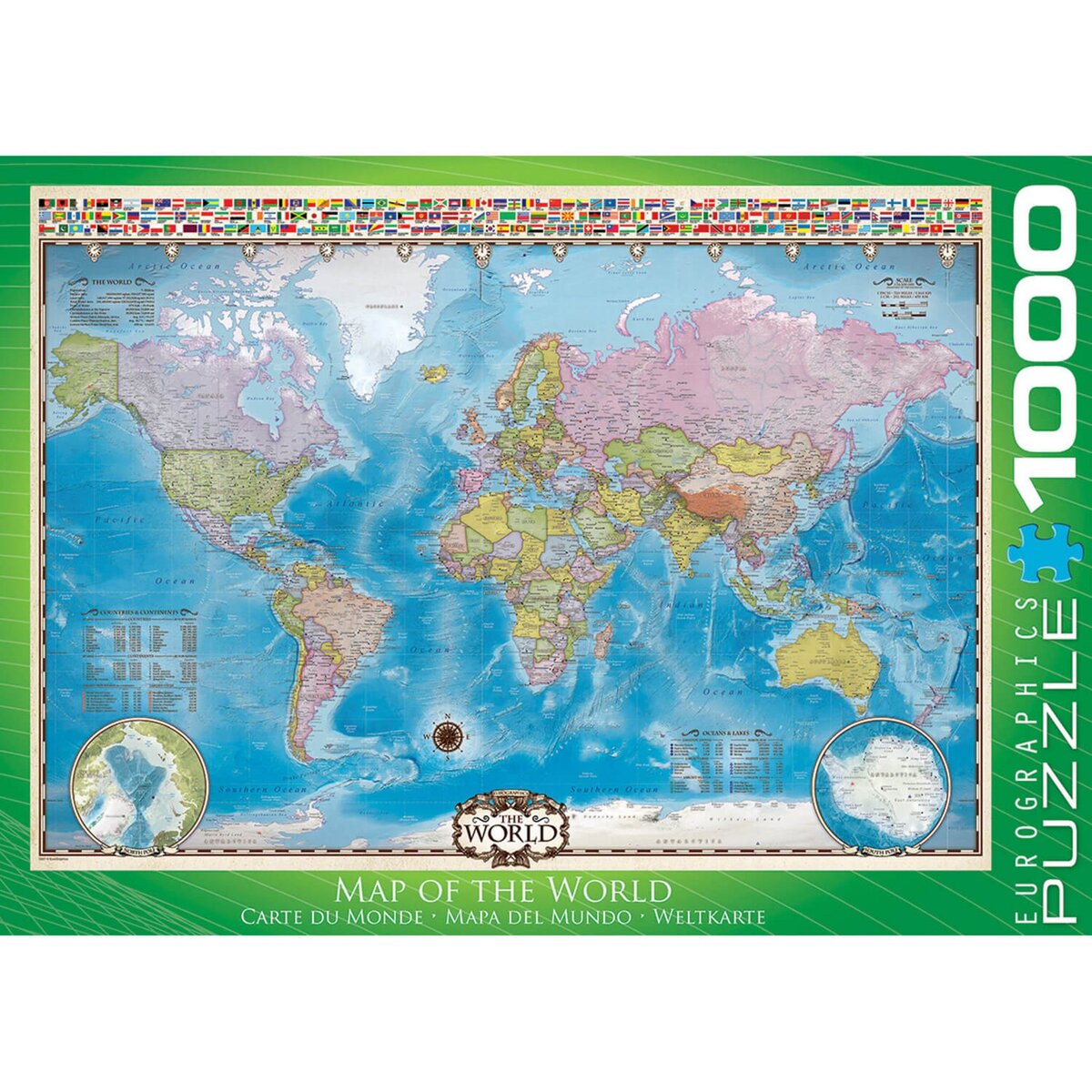 Eurographics Puzzle 1000 pièces : Carte du monde pas cher 