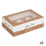 FIVE Lot de 5 Boîtes à Cupcakes  Noël  24cm Beige