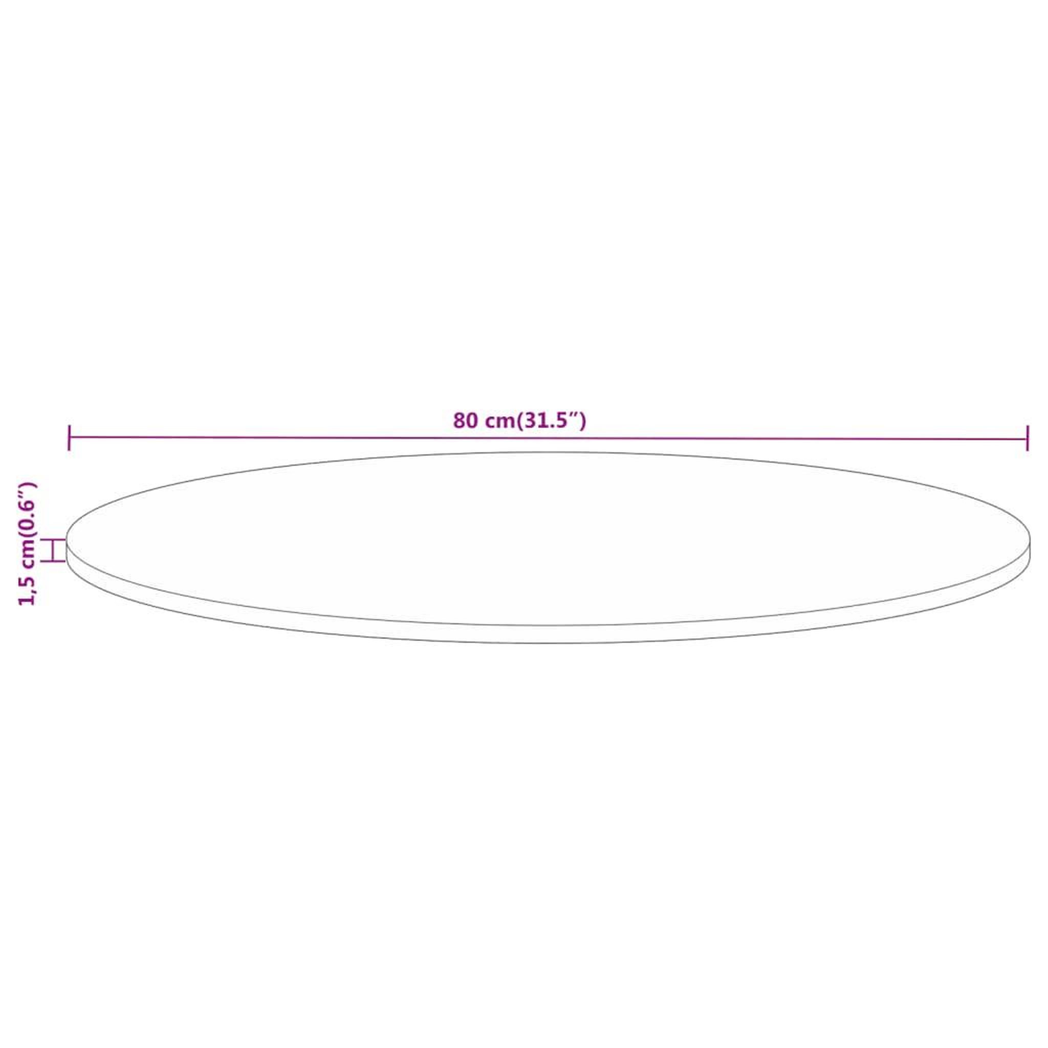 Voir la diapositive 6 : VIDAXL Dessus de table Ø 80x1,5 cm rond bois massif de manguier brut