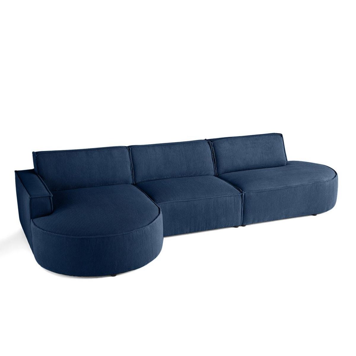 LISA DESIGN Spiaggia - canapé d'angle gauche - forme arrondie - 5 places - en velours côtelé