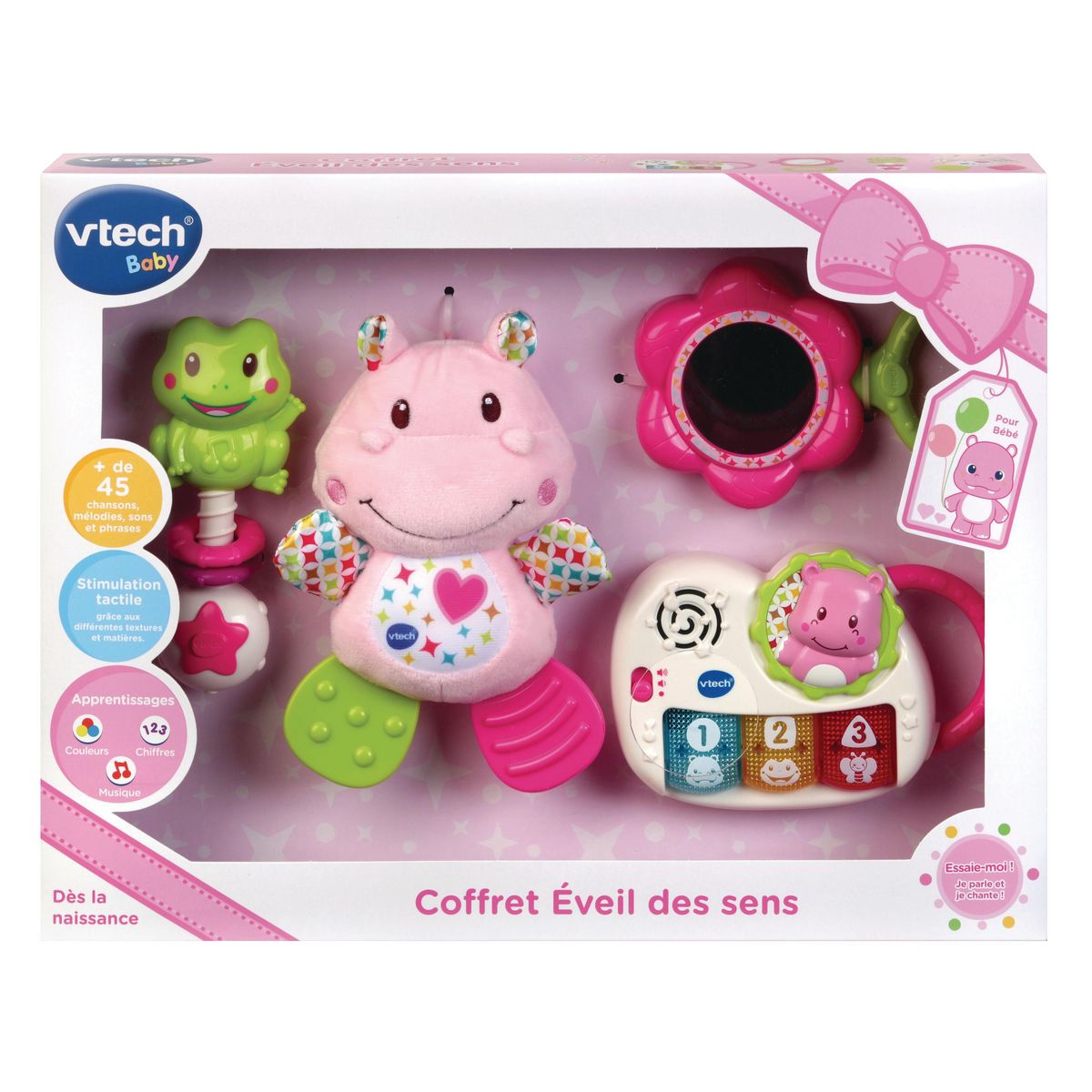 VTECH Coffret de naissance rose - éveil des sens