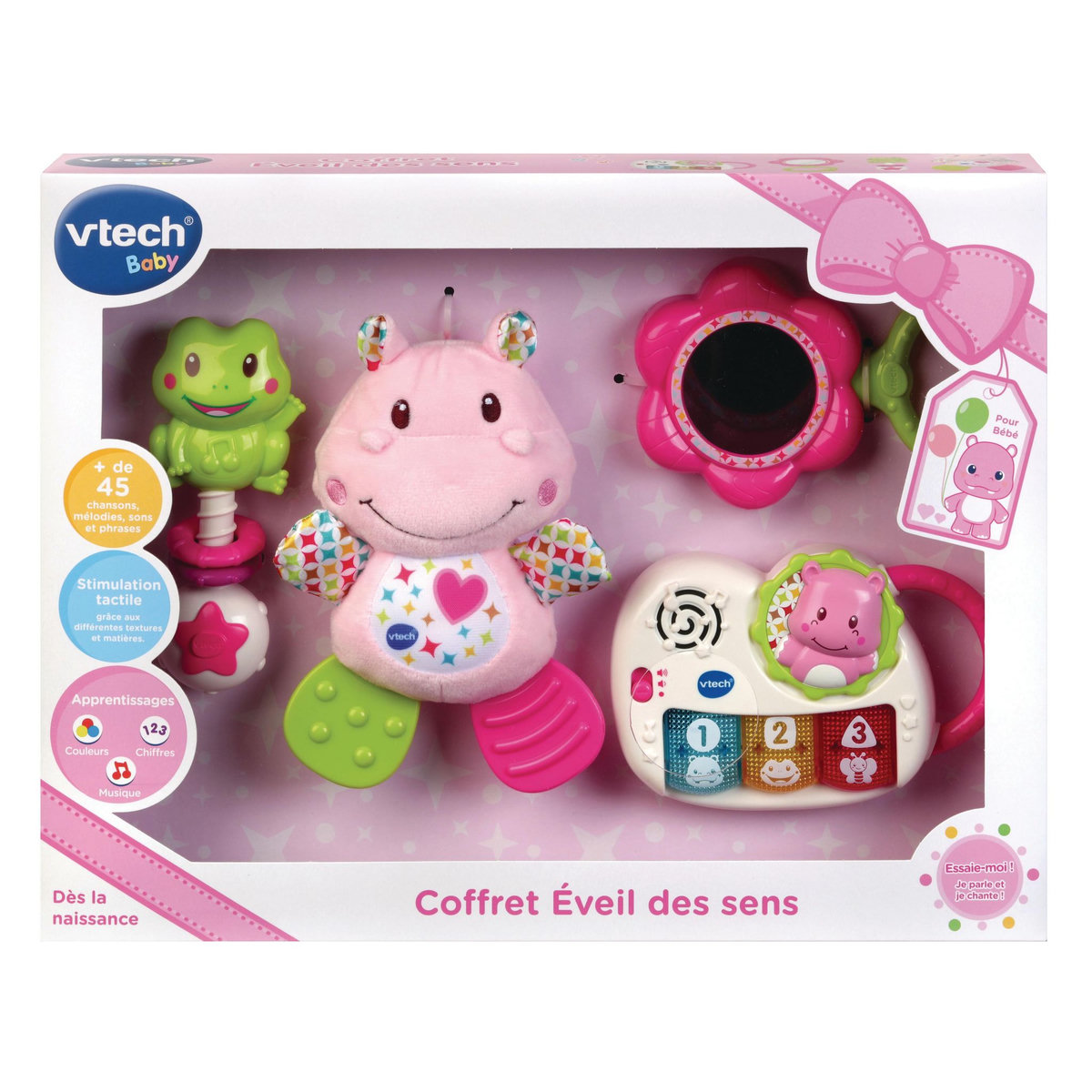 VTECH Coffret de naissance rose - éveil des sens