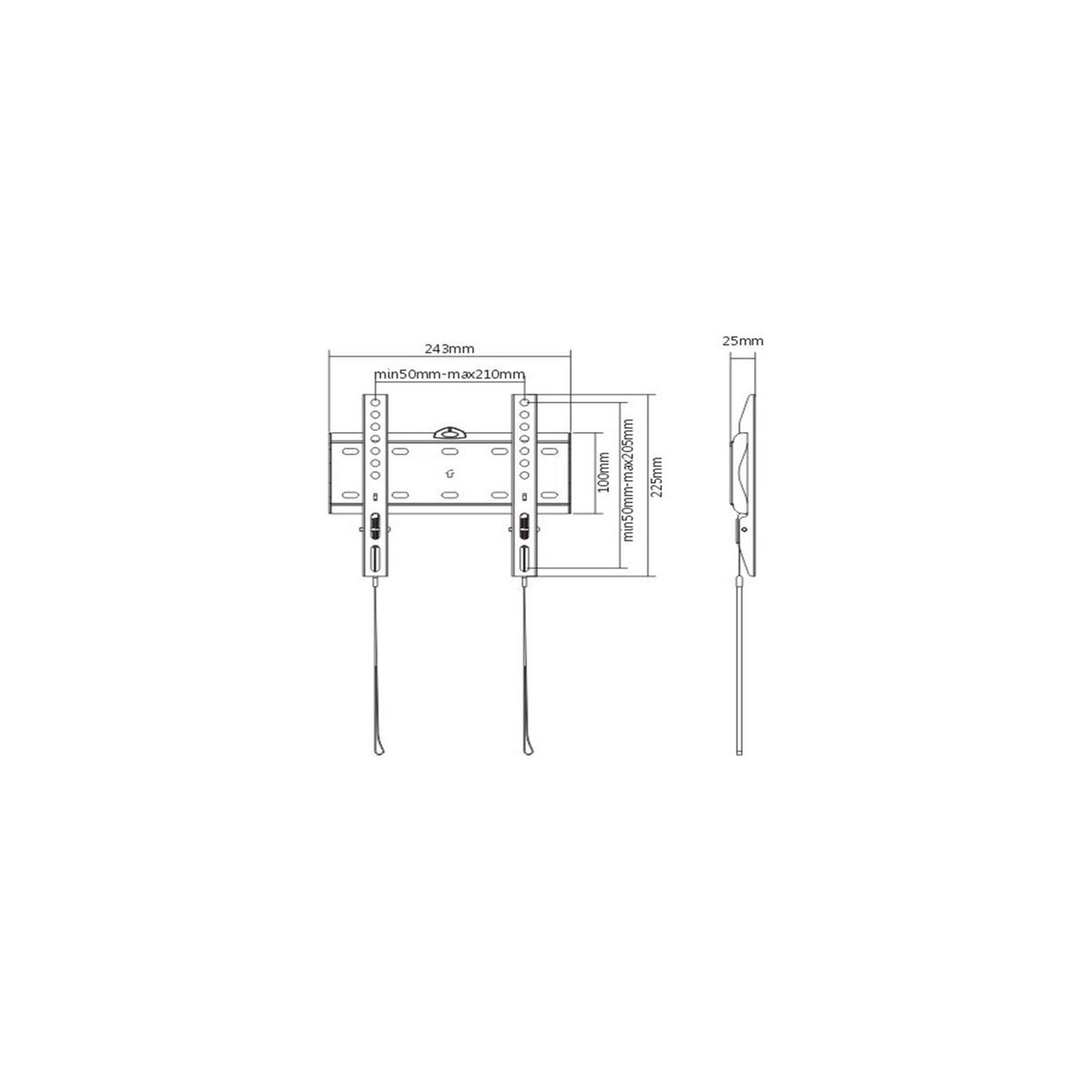 Voir la diapositive 3 : GEMBIRD Gembird WM-42F-01 support pour téléviseur 106,7 cm (42 ) Noir