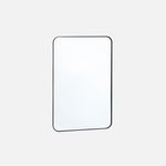 SWEEEK Miroir rectangulaire acier - 2 tailles possibles 60 x 90 x 1,8 cm / 34 x 119 x 1,8 cm - Harold. Coloris disponibles : Noir