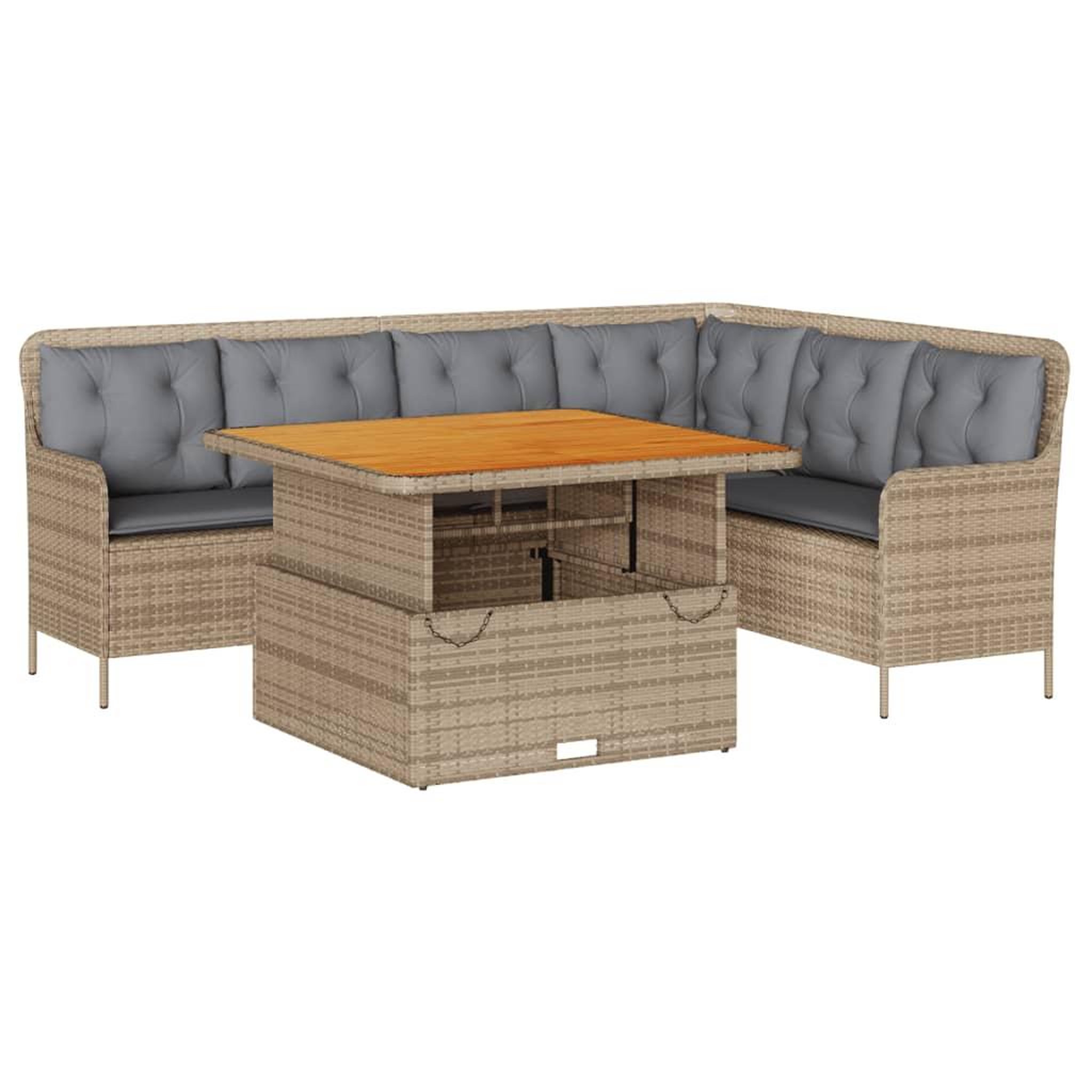 Voir la diapositive 2 : VIDAXL Salon de jardin avec coussins 2 pcs beige resine tressee