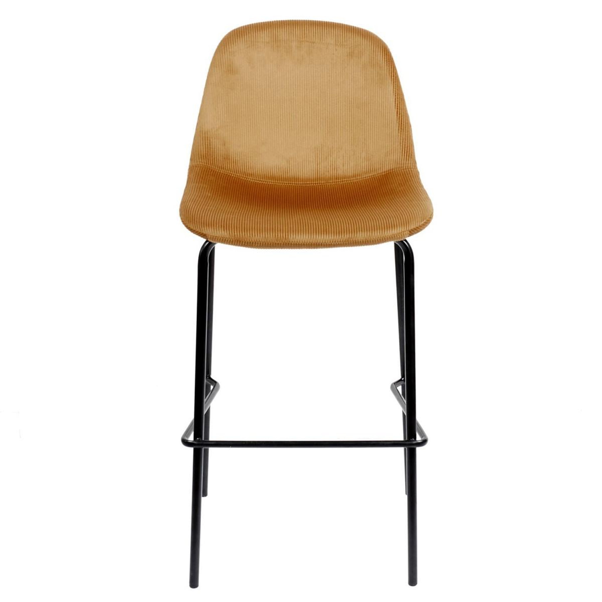 Voir la diapositive 3 : The Home Deco Factory Lot de 2 chaises de bar velours  giulia  100cm jaune