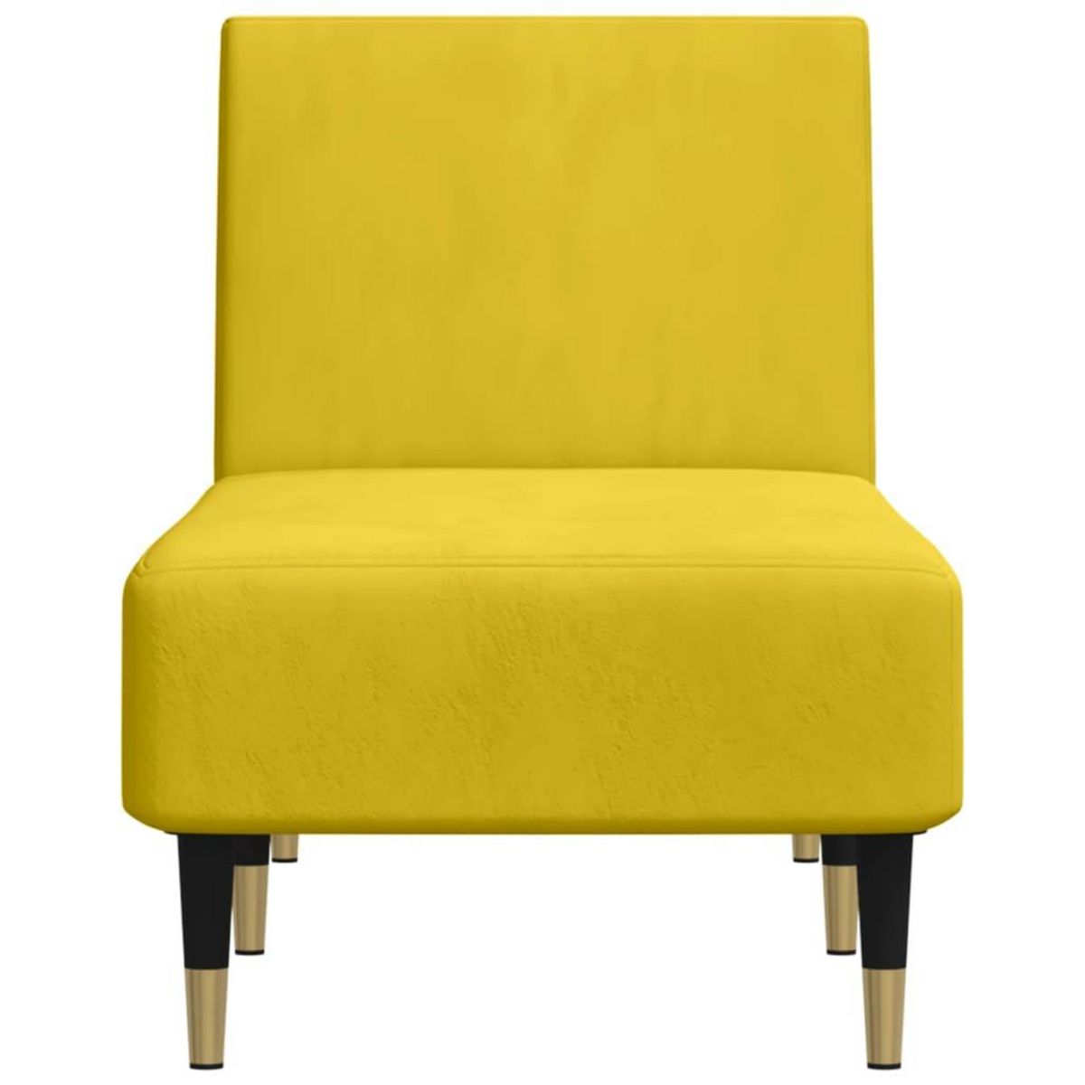 VIDAXL Chaise longue jaune velours