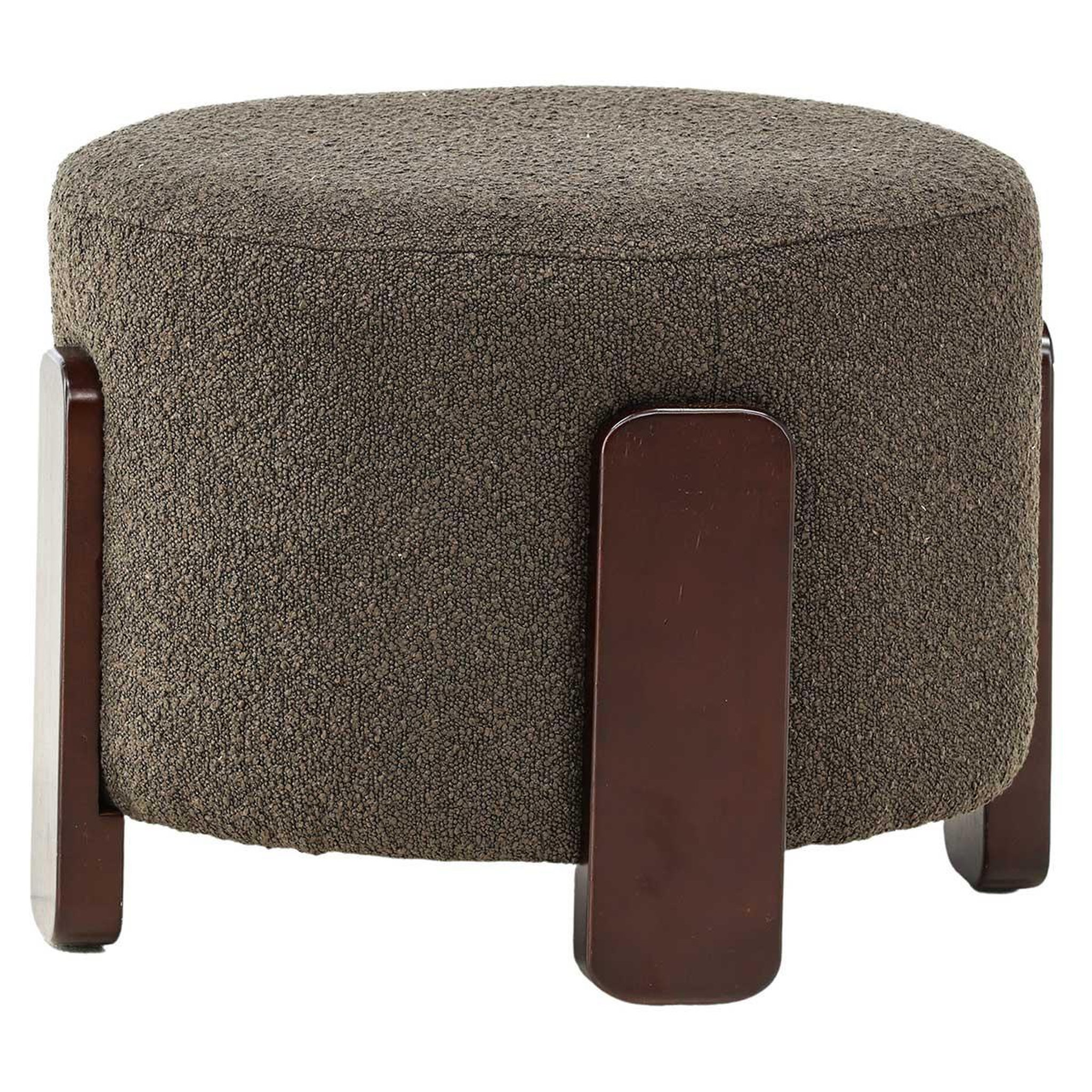 Paris Prix Pouf design tissu bouclette  coffey  52cm gris foncé