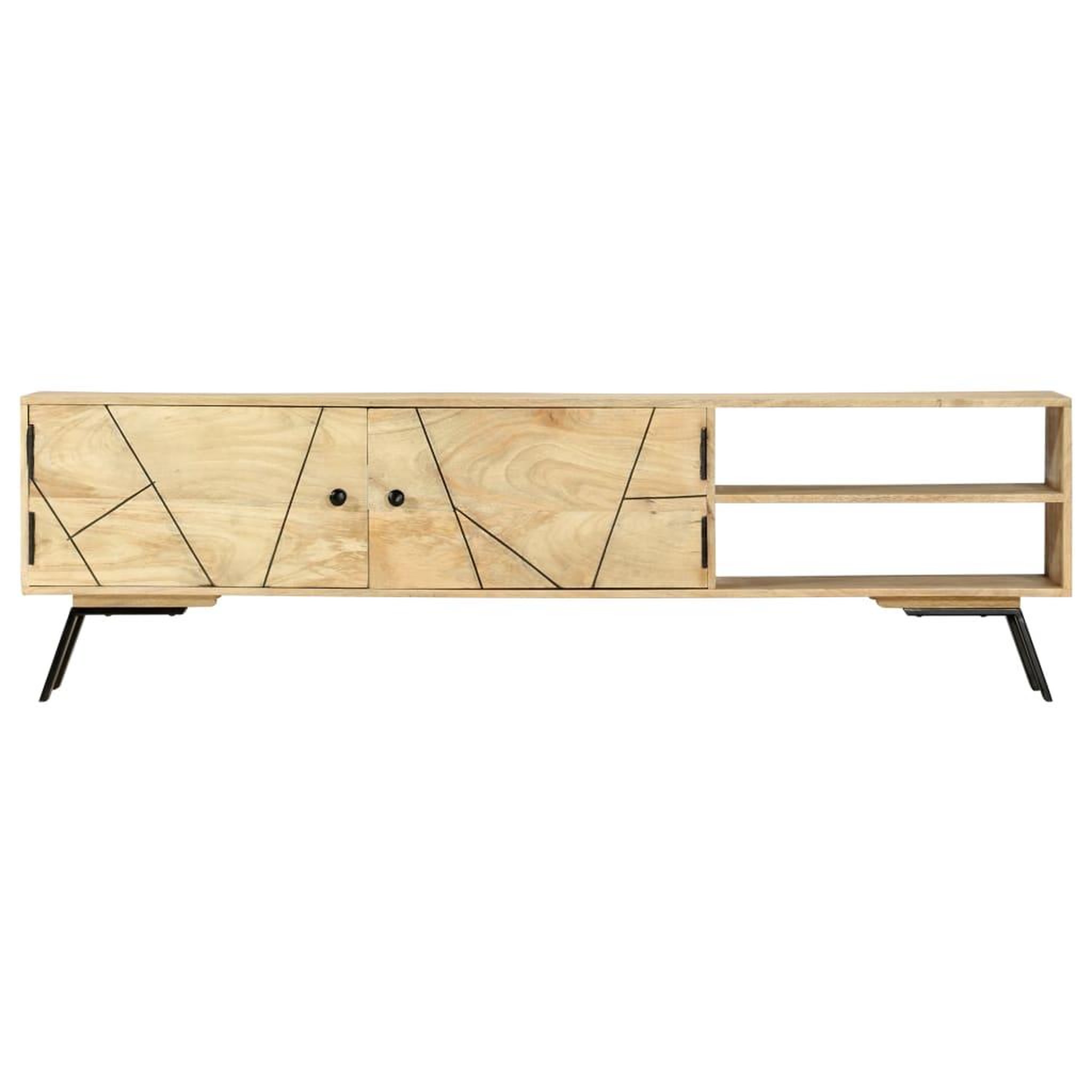 Voir la diapositive 3 : VIDAXL Meuble TV 140x30x40 cm bois de manguier massif