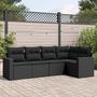 Voir la diapositive 1 : VIDAXL Salon de jardin 5 pcs avec coussins noir resine tressee