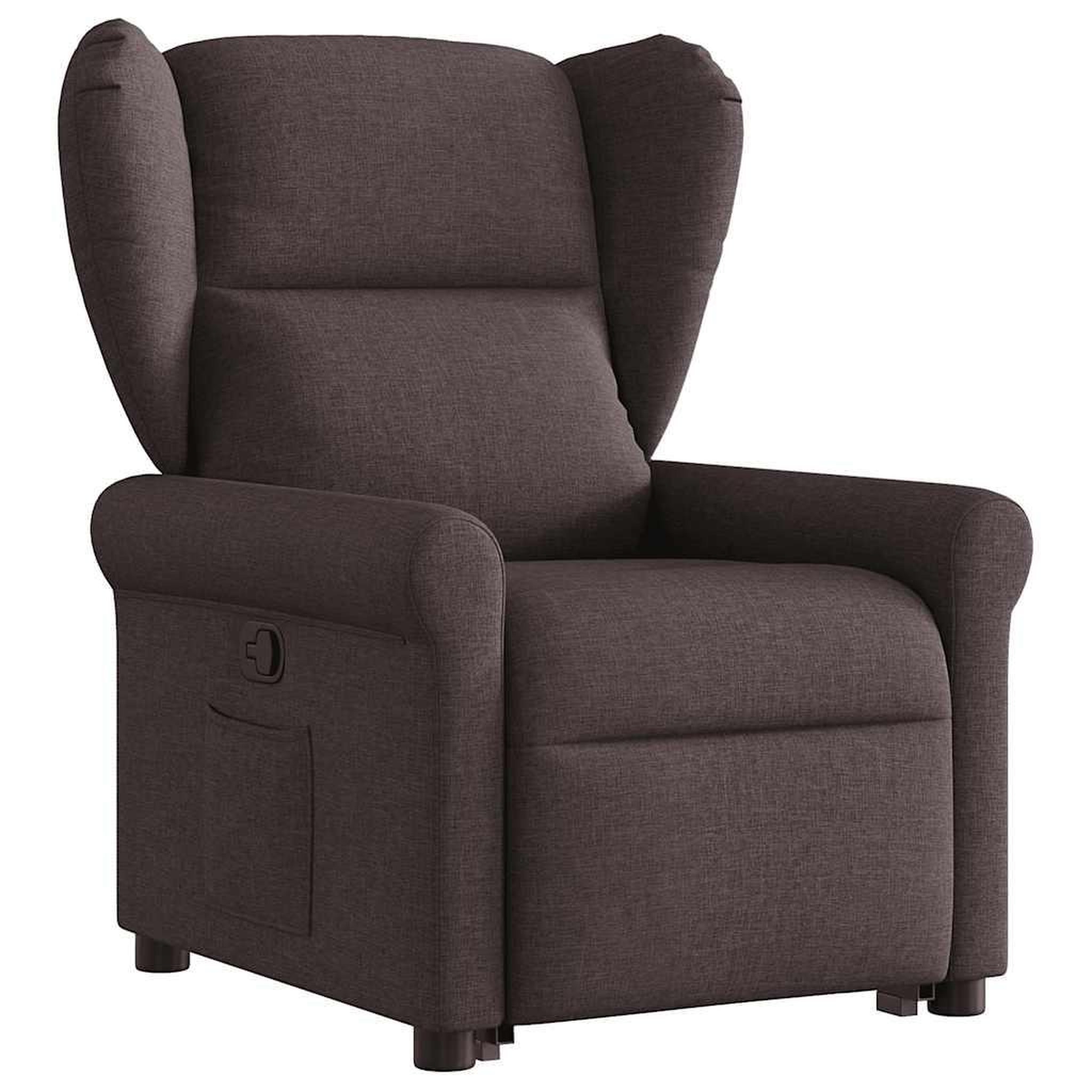 Voir la diapositive 3 : VIDAXL Fauteuil inclinable marron fonce tissu