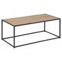 TOILINUX Table basse rectangulaire en MDF et métal - Noir et Beige
