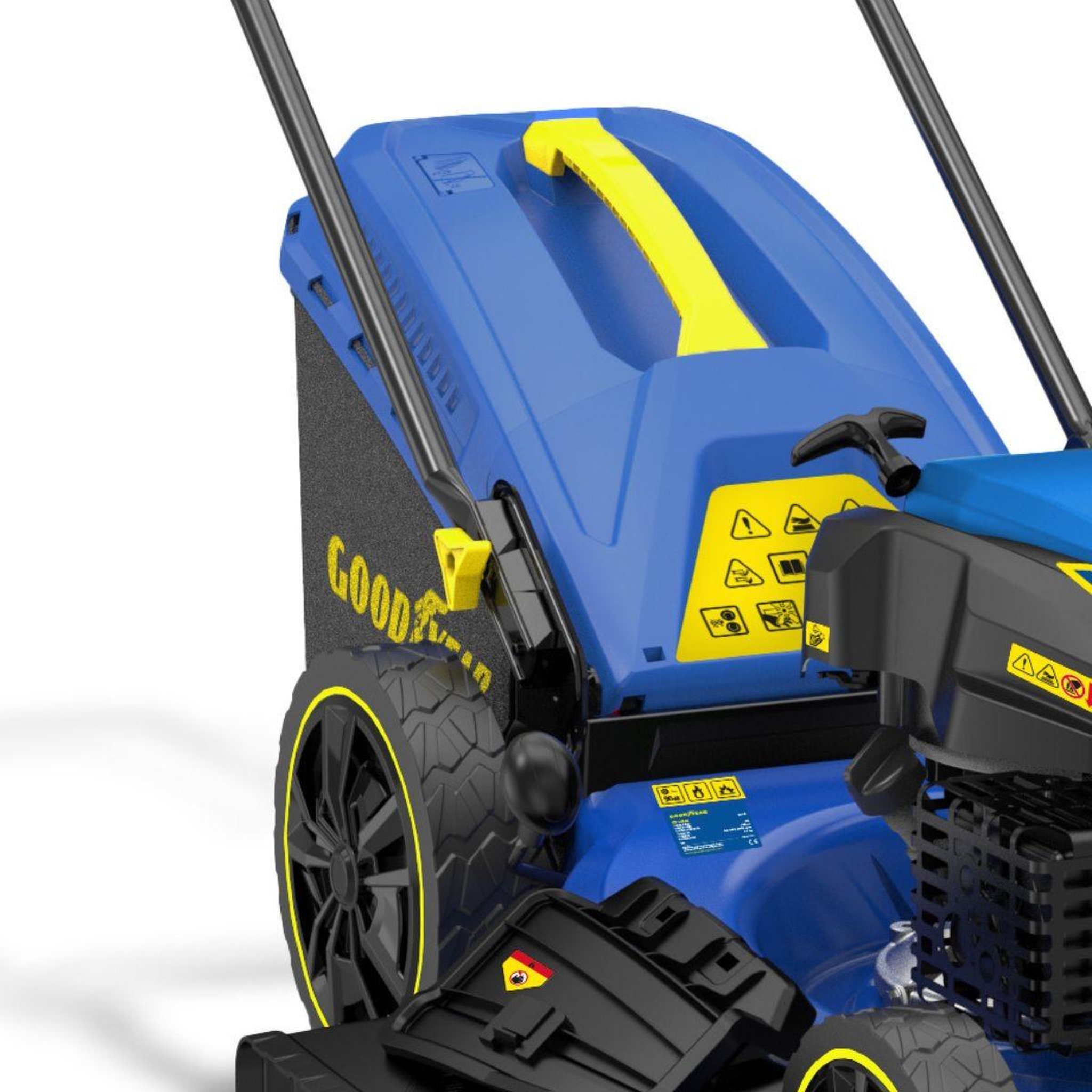 Voir la diapositive 5 : GOODYEAR Tondeuse thermique autotractée 224cm3 7,5cv moteur 4t ohv largeur de coupe 56cm surfaces 2000m2 goodyear gy56lm
