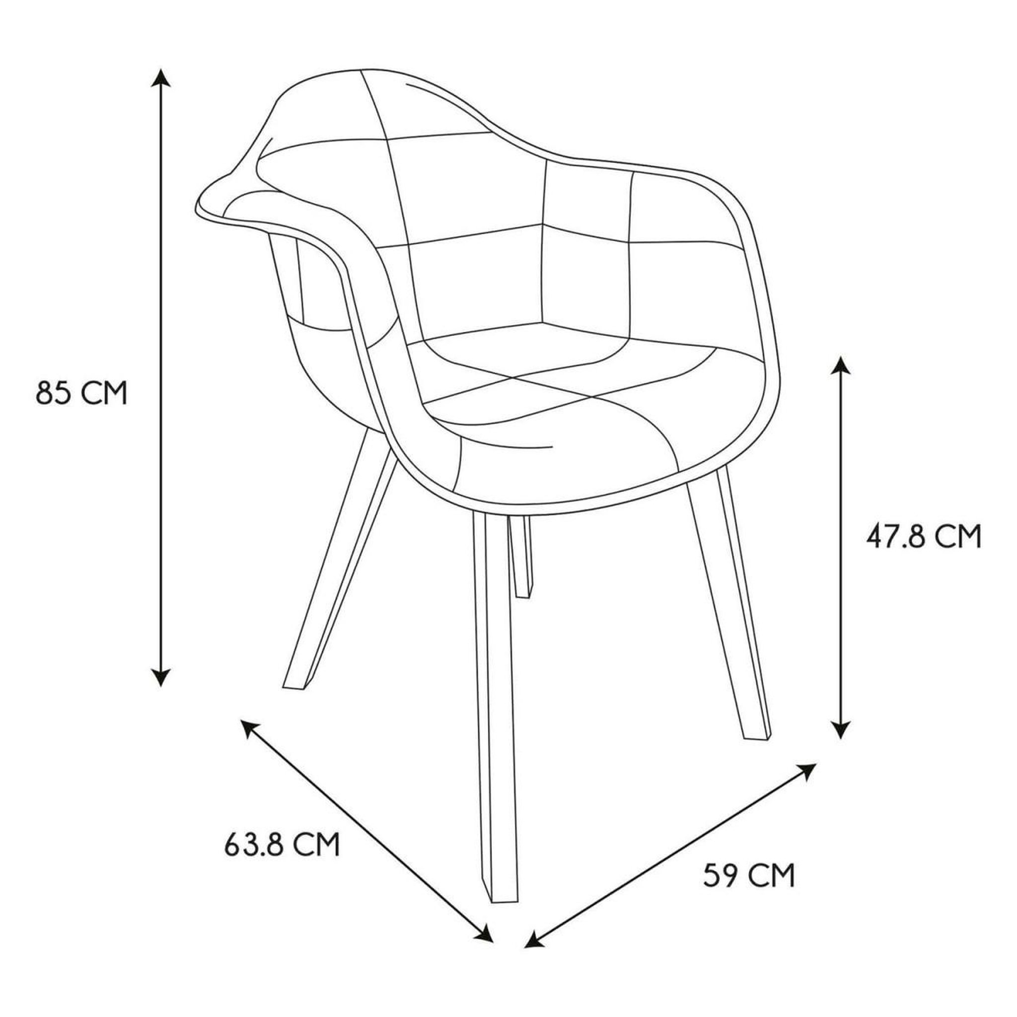 Voir la diapositive 6 : The Home Deco Factory Lot de 2 fauteuils design  patchwork  85cm gris