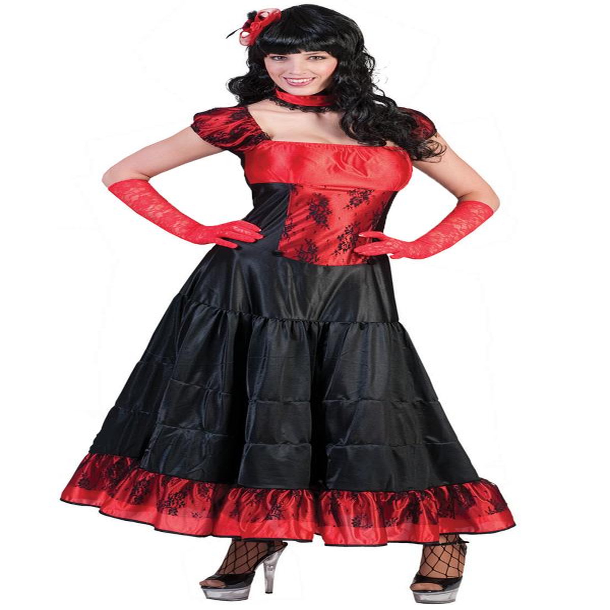 Voir la diapositive 1 : FUNNY FASHION Déguisement Danseuse Saloon - XXL