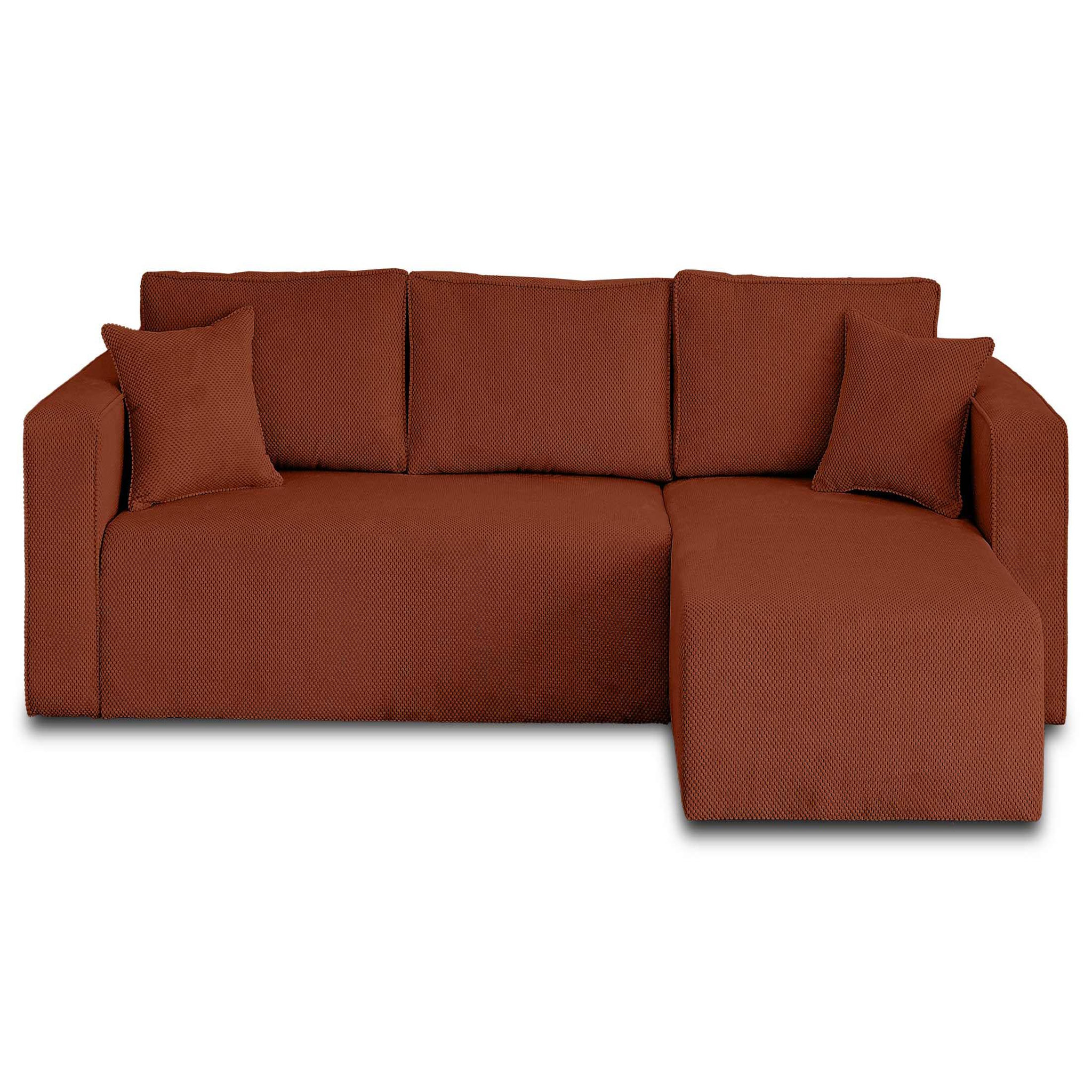 Voir la diapositive 1 : BEST MOBILIER Topaze - canapé d'angle réversible - 4 places - convertible avec coffre - en velours texturé