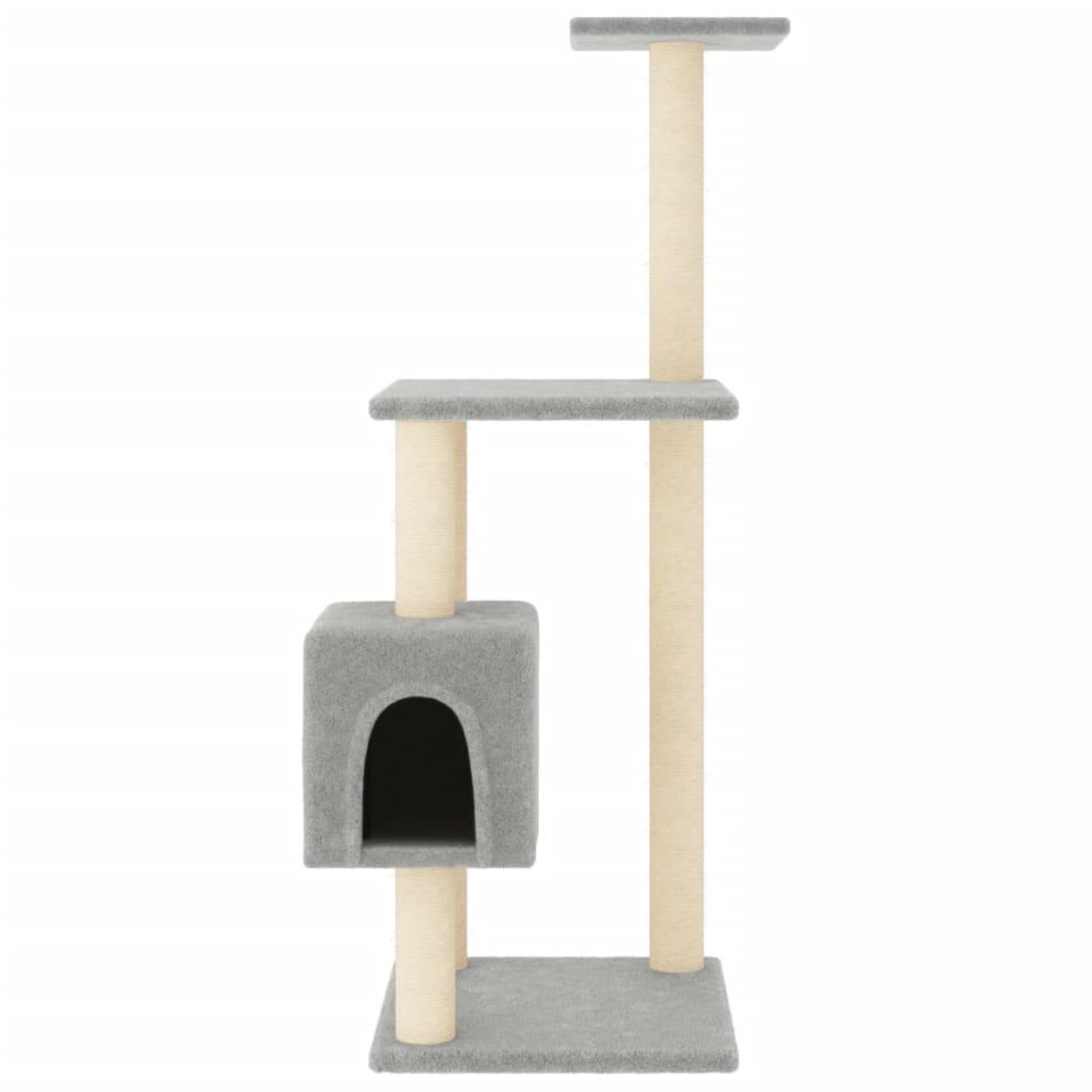 Voir la diapositive 3 : VIDAXL Arbre a chat avec griffoirs en sisal Gris clair 104 cm