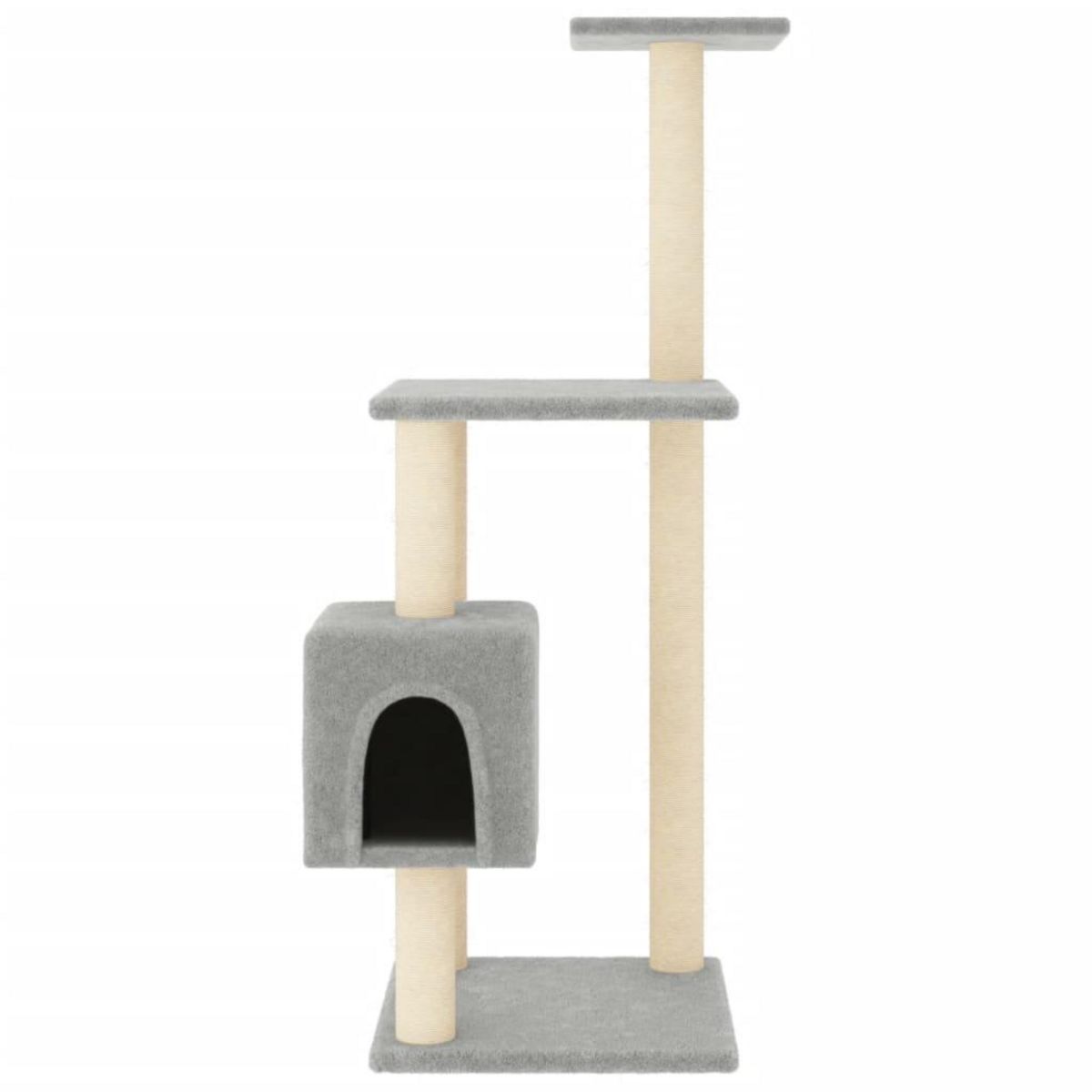 VIDAXL Arbre a chat avec griffoirs en sisal Gris clair 104 cm