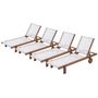 Voir la diapositive 1 : Habitat et Jardin Bain de soleil en bois exotique  Saïgon  - Maple - Ecru - Lot de 4