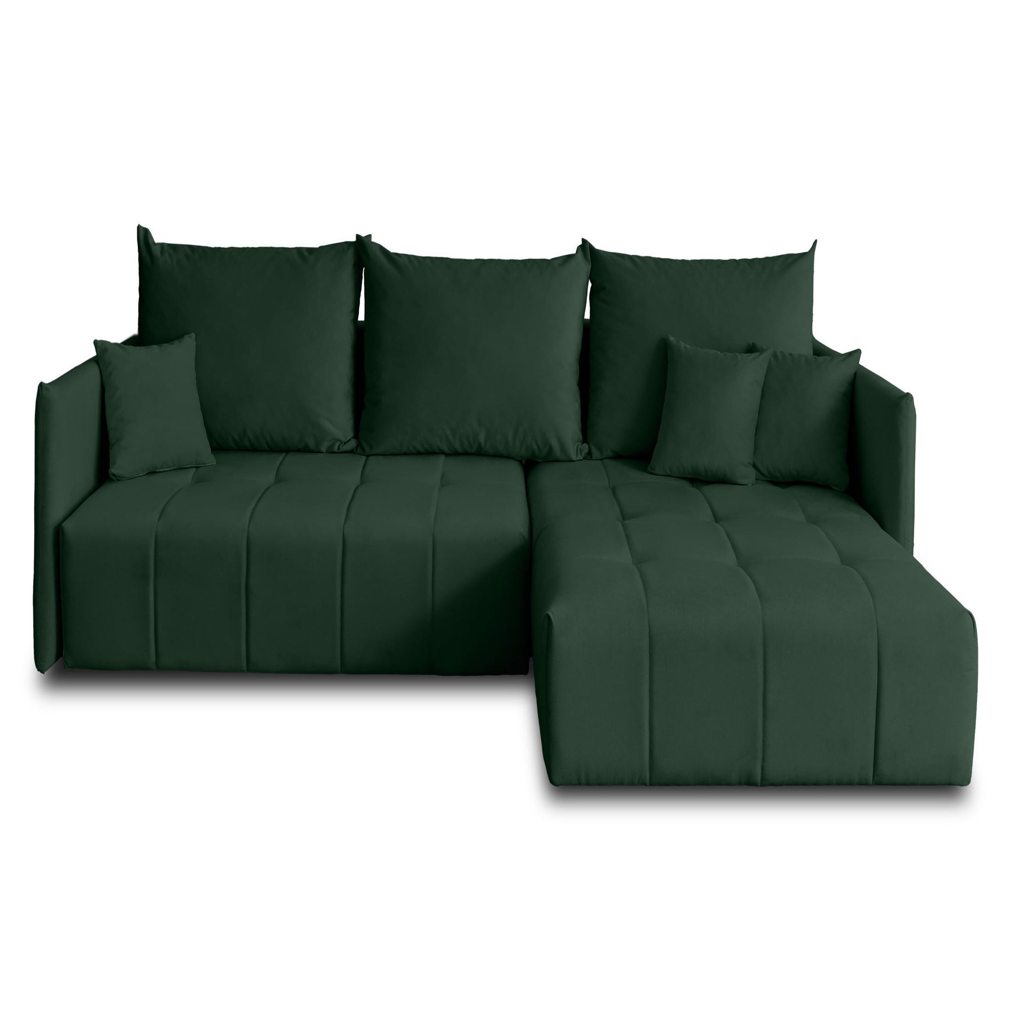 Voir la diapositive 1 : BEST MOBILIER Petra - canapé d'angle réversible - convertible avec coffre - 4 places - en velours