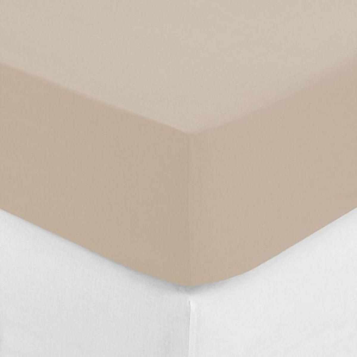 ATMOSPHERA Drap Housse 1 Personne  Percale  90x190cm Beige Lin