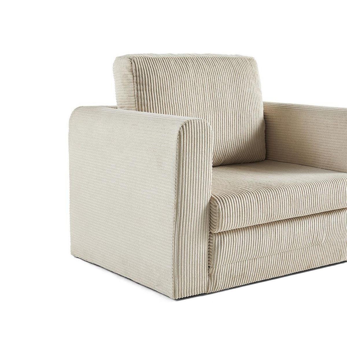 BEST MOBILIER Marilia - fauteuil - convertible déplimousse - en velours côtelé