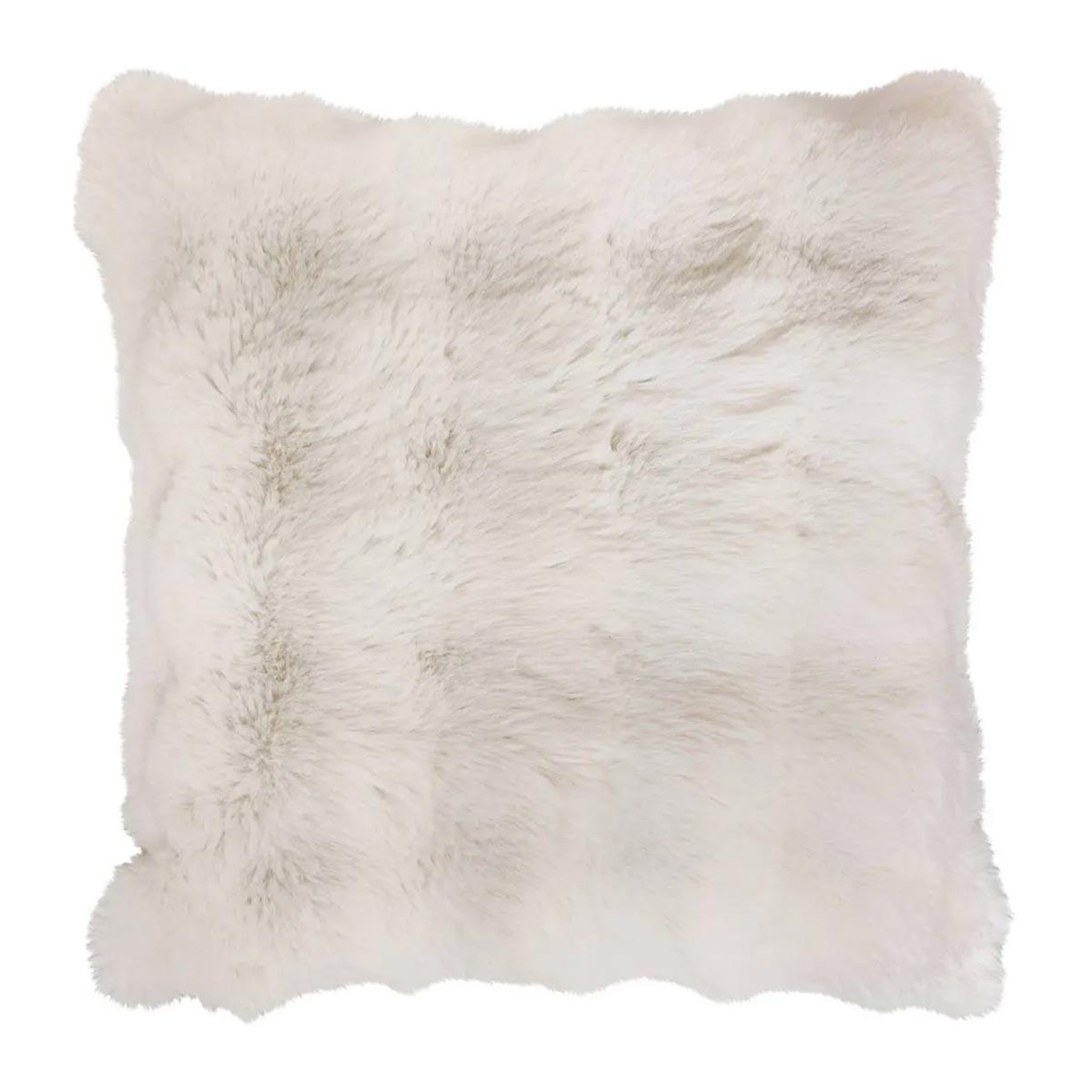 ATMOSPHERA Coussin imitation fourrure 3d  zephy  45x45cm blanc