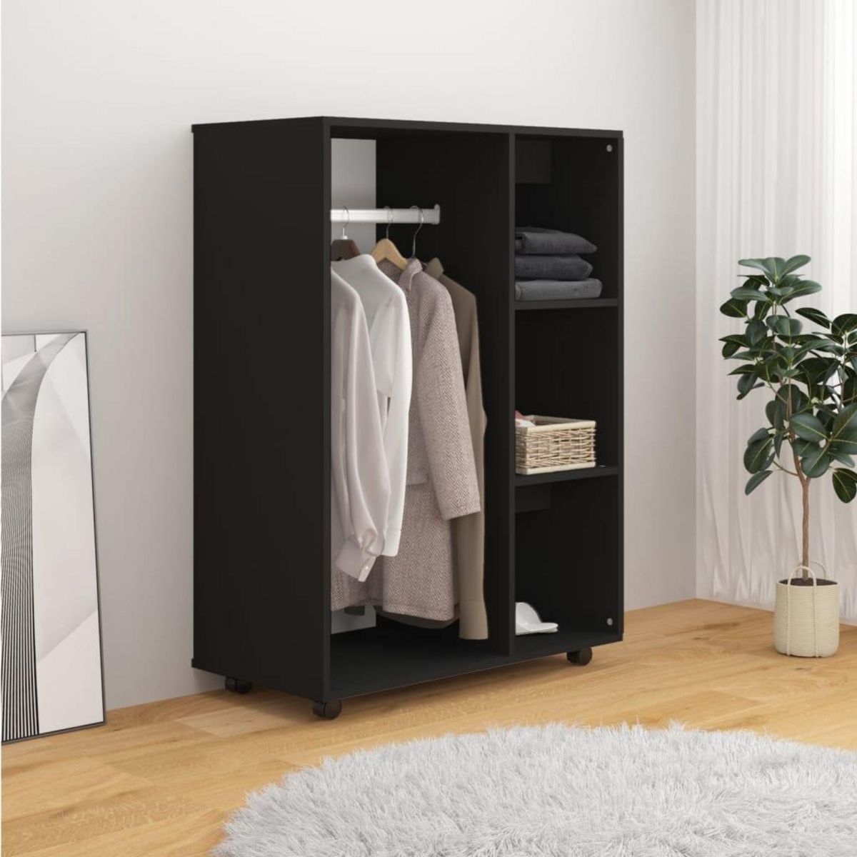 VIDAXL Garde-robe Noir 80x40x110 cm Bois d'ingenierie