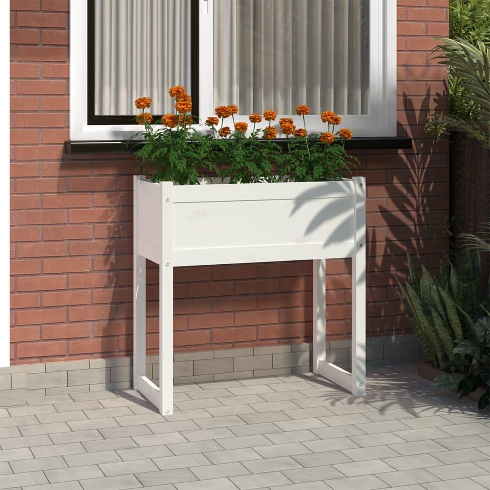 Voir la diapositive 1 : VIDAXL Jardiniere Blanc 78x40x81 cm Bois massif de pin