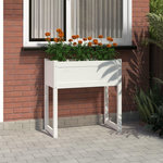 VIDAXL Jardiniere Blanc 78x40x81 cm Bois massif de pin