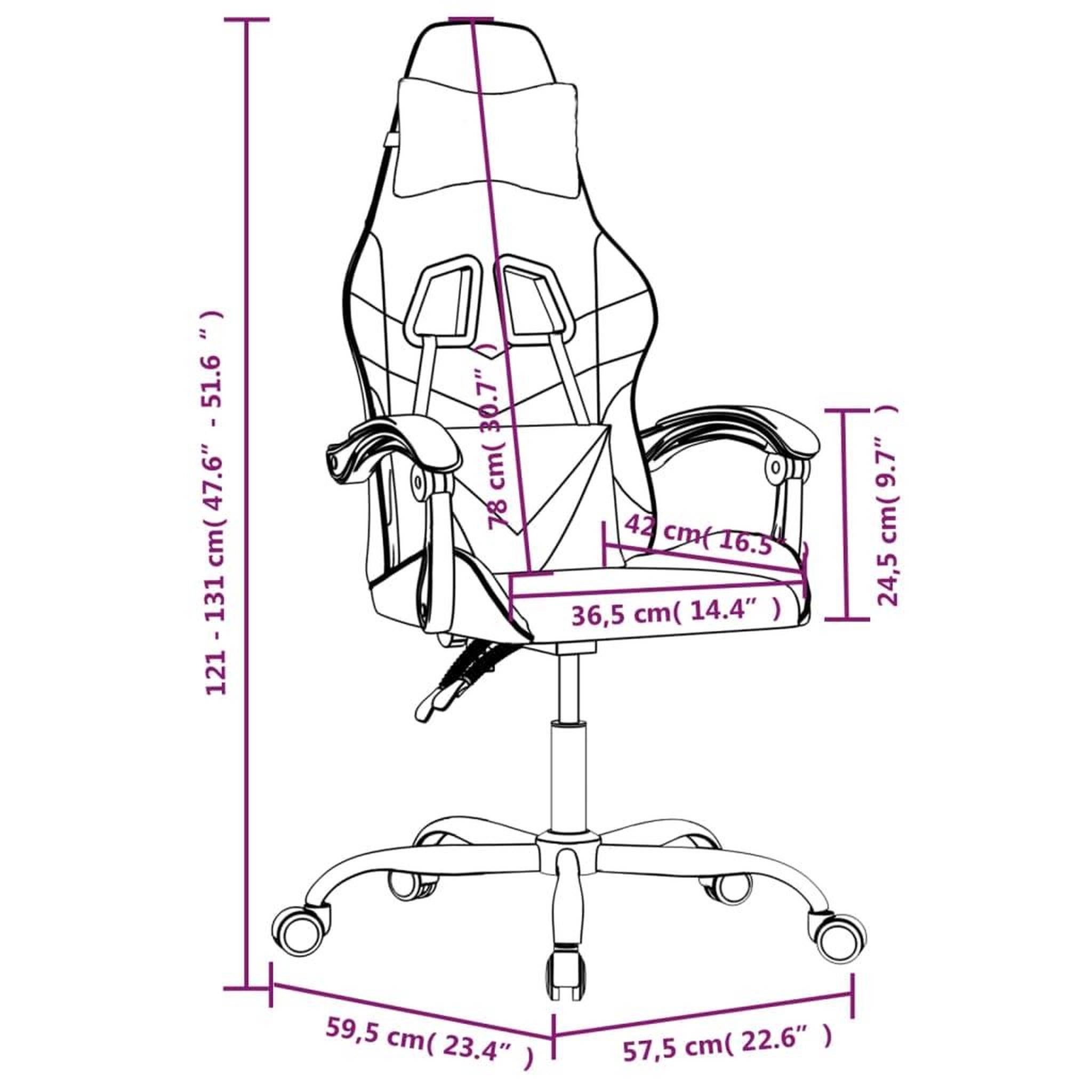 Voir la diapositive 6 : VIDAXL Chaise de jeu pivotante Noir et dore Similicuir