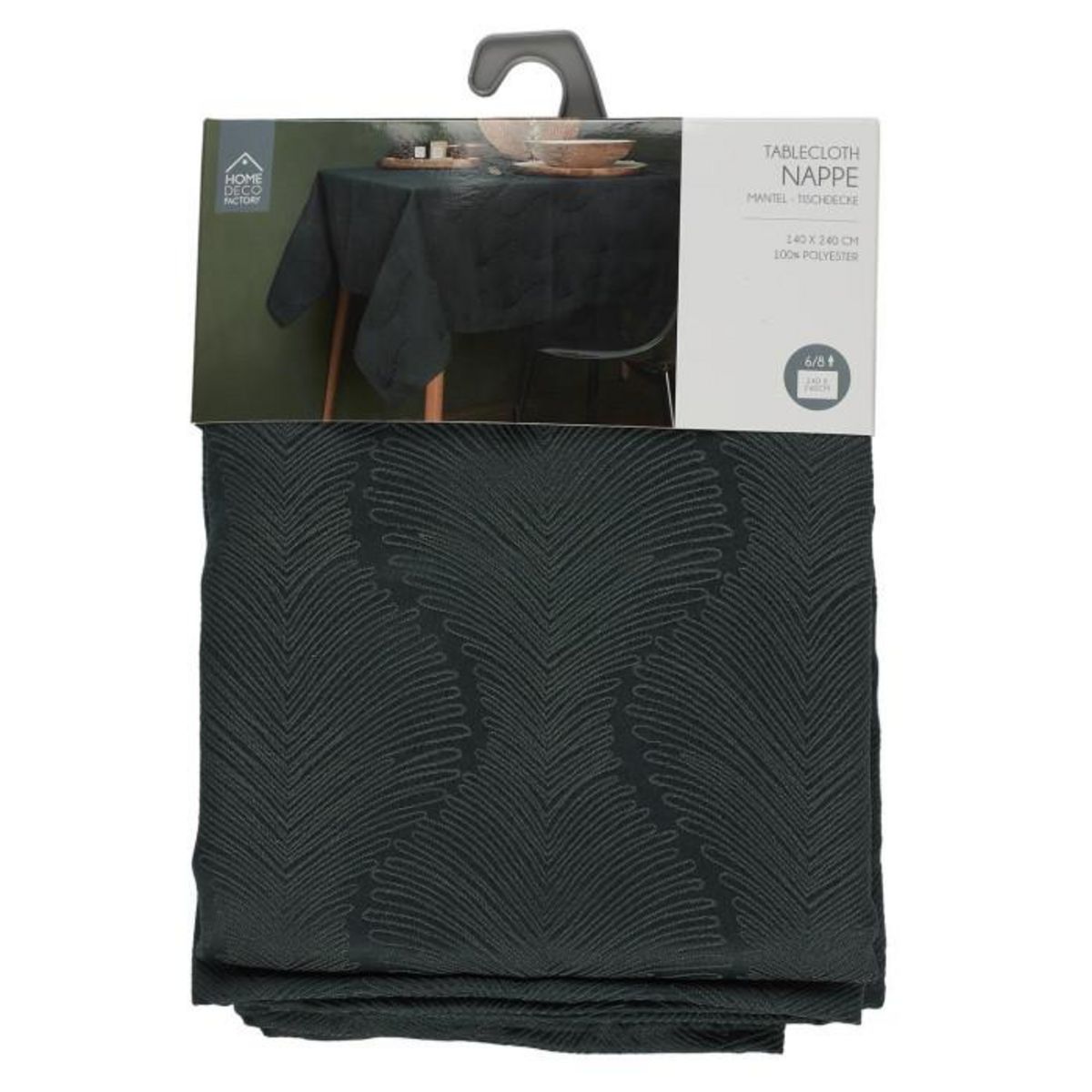 Paris Prix Nappe Jacquard  Black Forest  140x240cm Noir