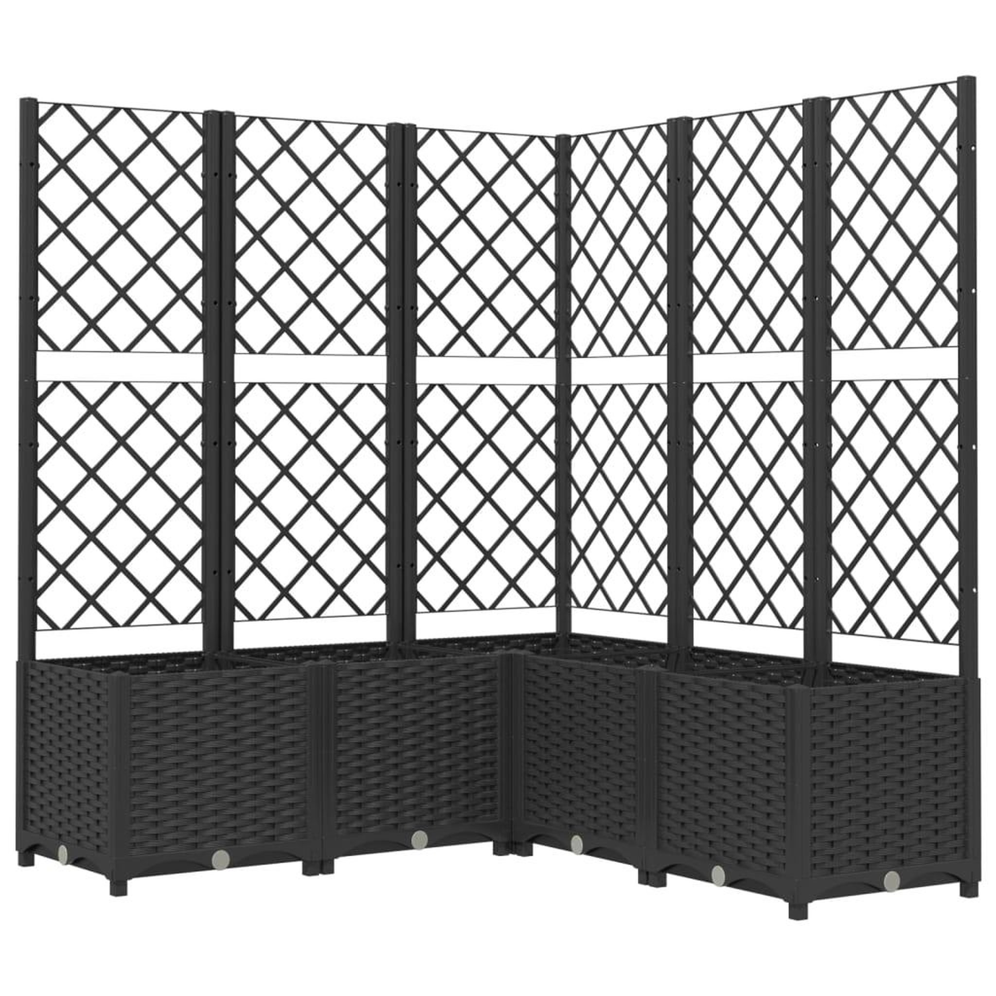 Voir la diapositive 2 : VIDAXL Jardiniere avec treillis Noir 120x120x136 cm PP