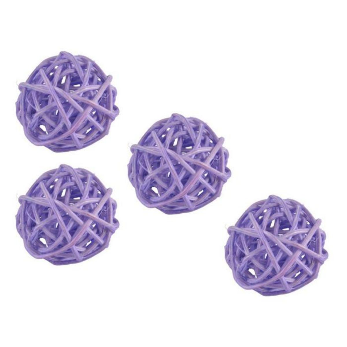 Paris Prix Lot de 10 Boules Décoratives  Rotin  3cm Violet
