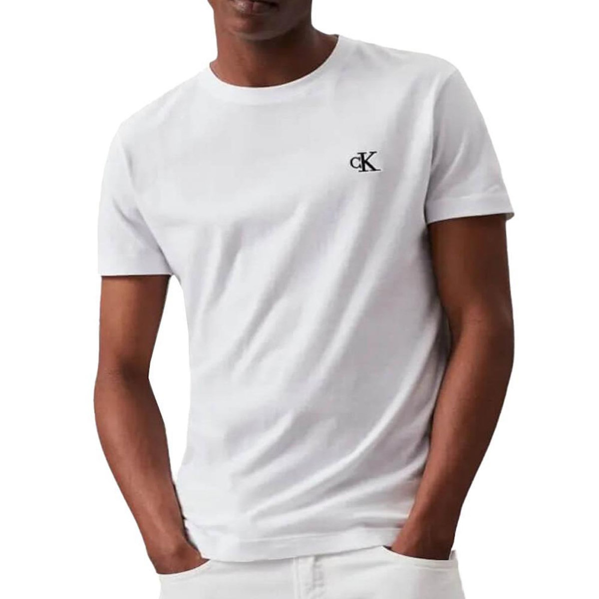 CALVIN KLEIN JEANS T-Shirt Blanc Homme Calvin Klein Jeans Essential Slim