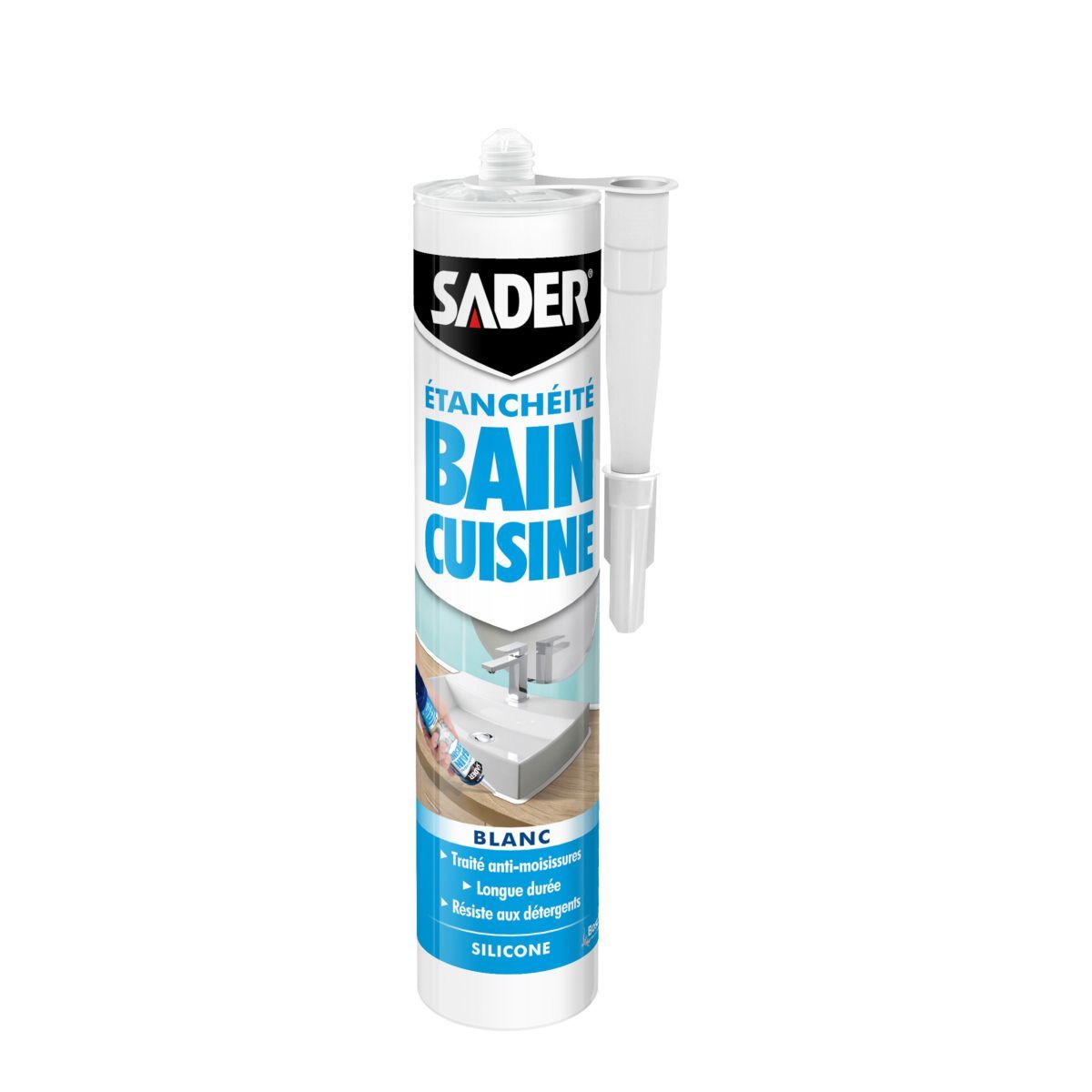 SADER Mastic blanc bain et cuisine 280 ml