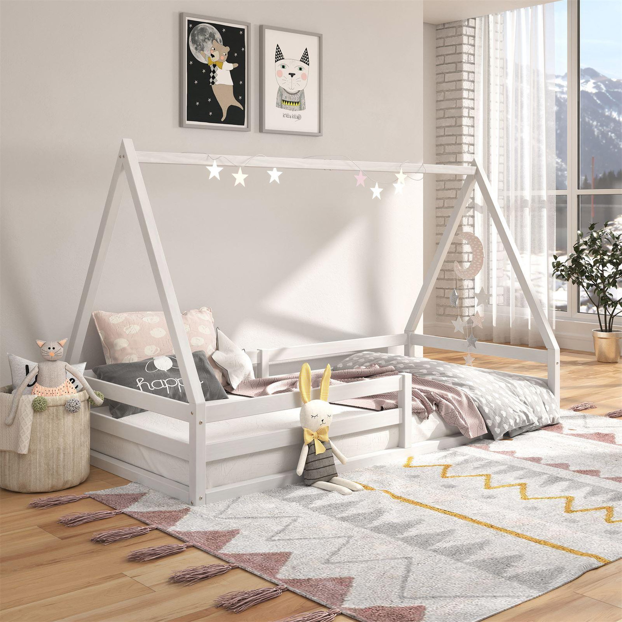 Voir la diapositive 2 : IDIMEX Lit cabane SILA 90 x 190 cm, en pin massif
