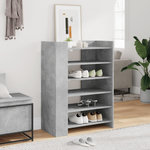 VIDAXL Armoire a chaussures gris beton 74,5x37,5x100 cm