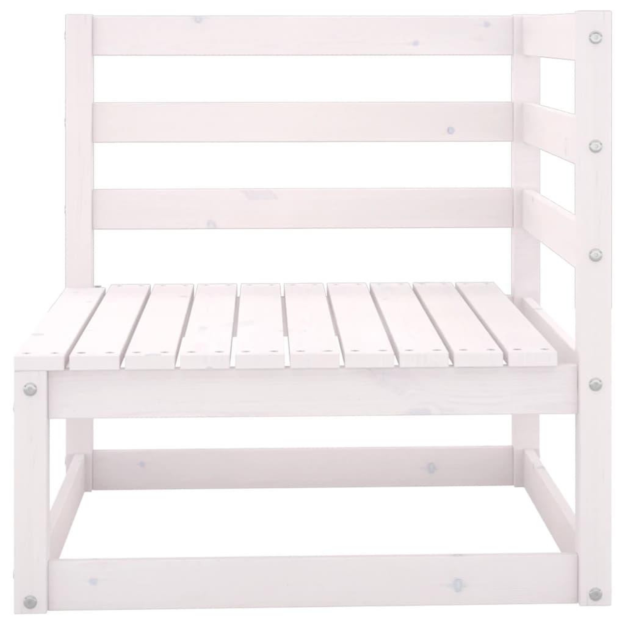 Voir la diapositive 5 : VIDAXL Salon de jardin 7 pcs Blanc Bois de pin massif