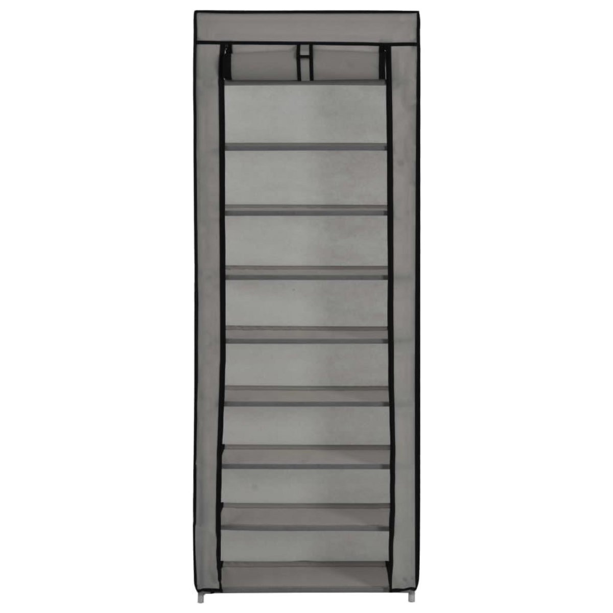 VIDAXL Armoire a chaussures avec housse Gris 57x29x162 cm Tissu