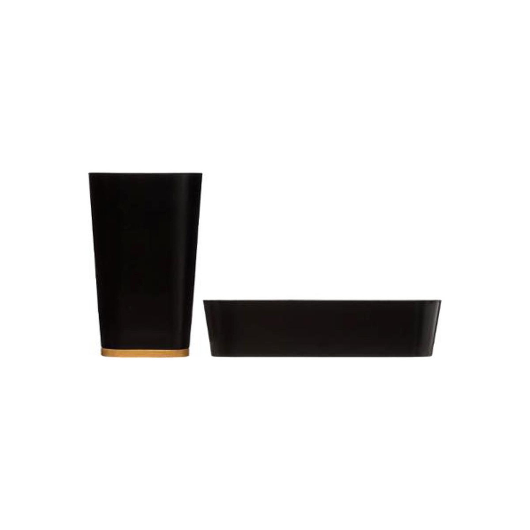 Voir la diapositive 2 : FIVE Porte savon & gobelet  natureo  11cm noir