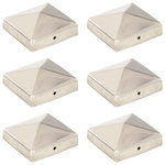VIDAXL Bouchons de poteau de cloture pyramidaux 6 pcs Inox 81x81 mm