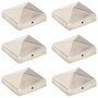 Voir la diapositive 1 : VIDAXL Bouchons de poteau de cloture pyramidaux 6 pcs Inox 81x81 mm