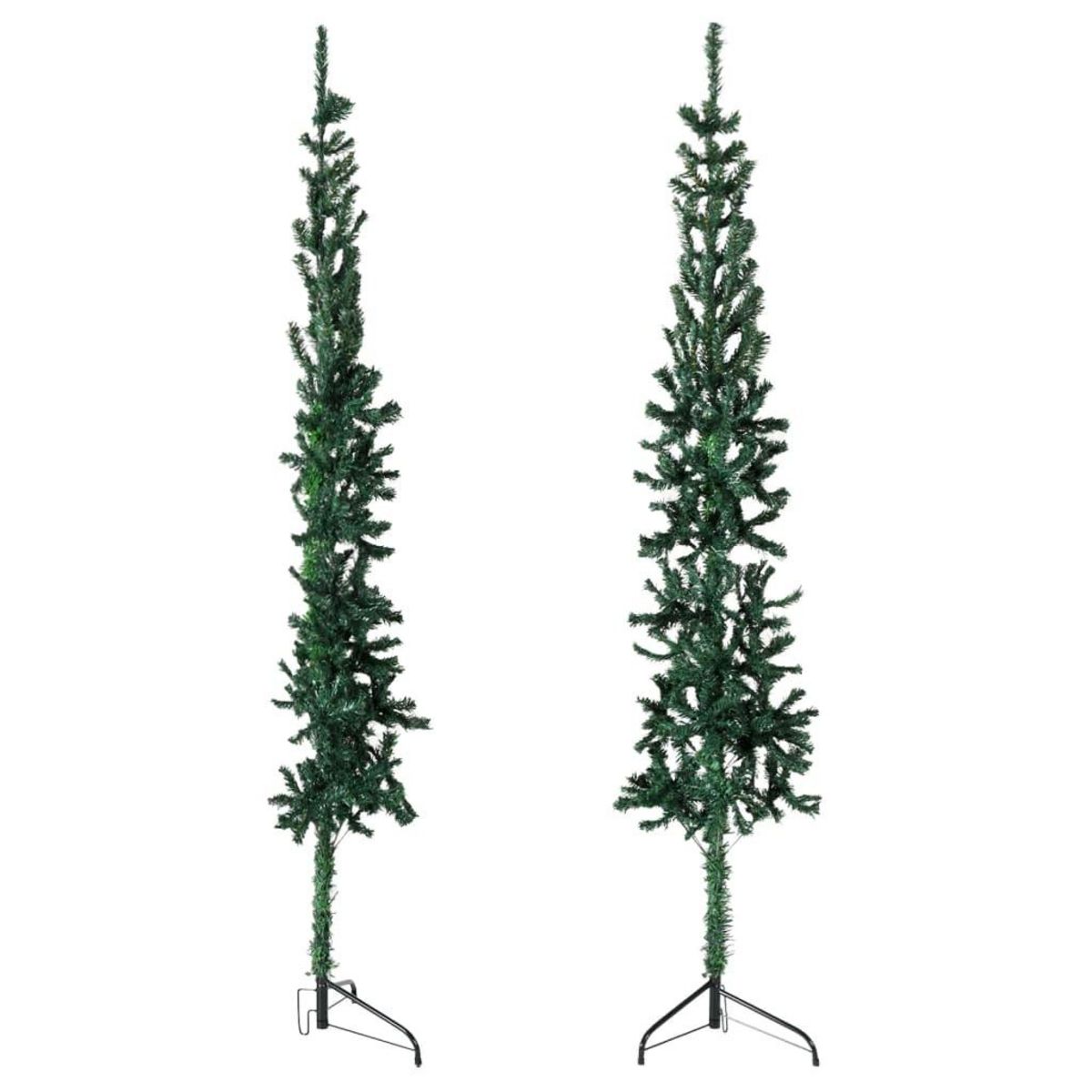 VIDAXL Demi sapin de Noël artificiel mince avec support Vert 150 cm